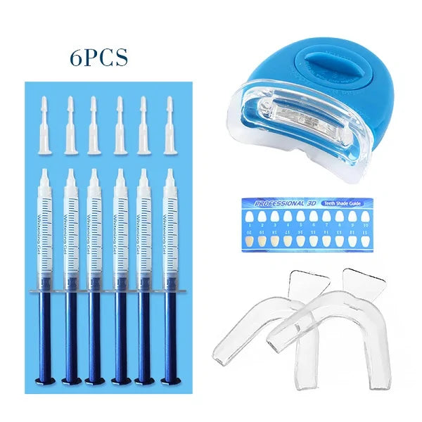 Professional Teeth Whitening Kit with Peroxide Gel and LED Light